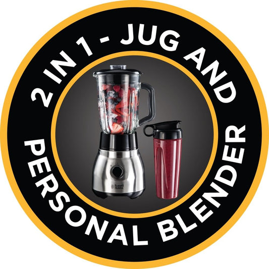 Russell Hobbs Standmixer 2-in-1 23821-56, 1,5L Glasbehälter & 600ml To-Go Becher