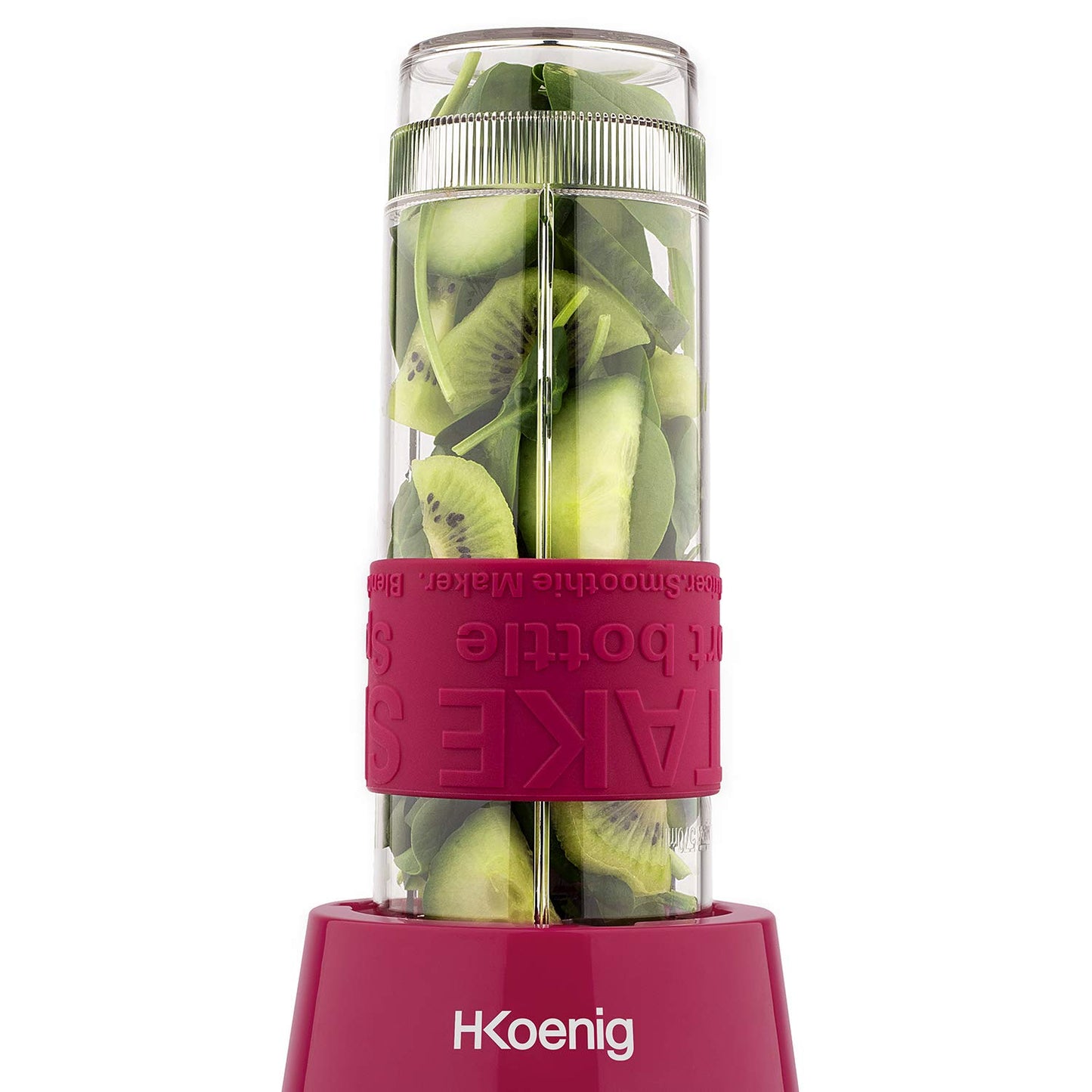H.Koenig Mini Smoothie Maker 300W Rosa, 2 Flaschen 570ml